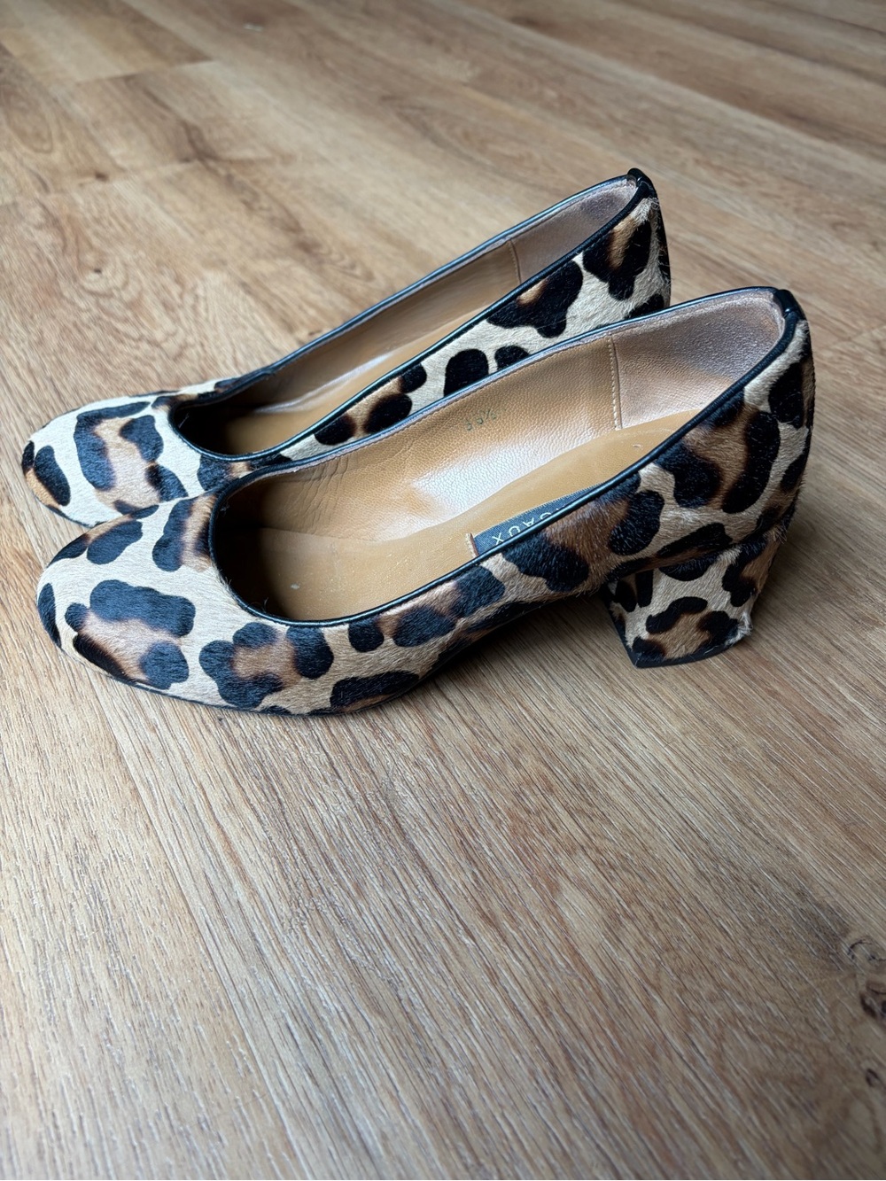 Margaux The Heel Leopard Haircalf Block Heel Pumps EU 36.5 US 6.5 - Picture 3 of 10